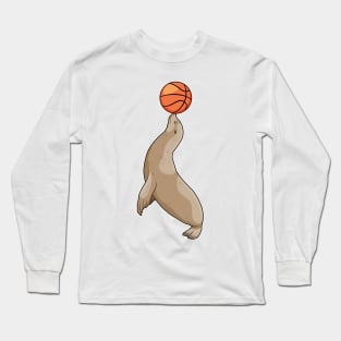 Seal with Basketball Long Sleeve T-Shirt